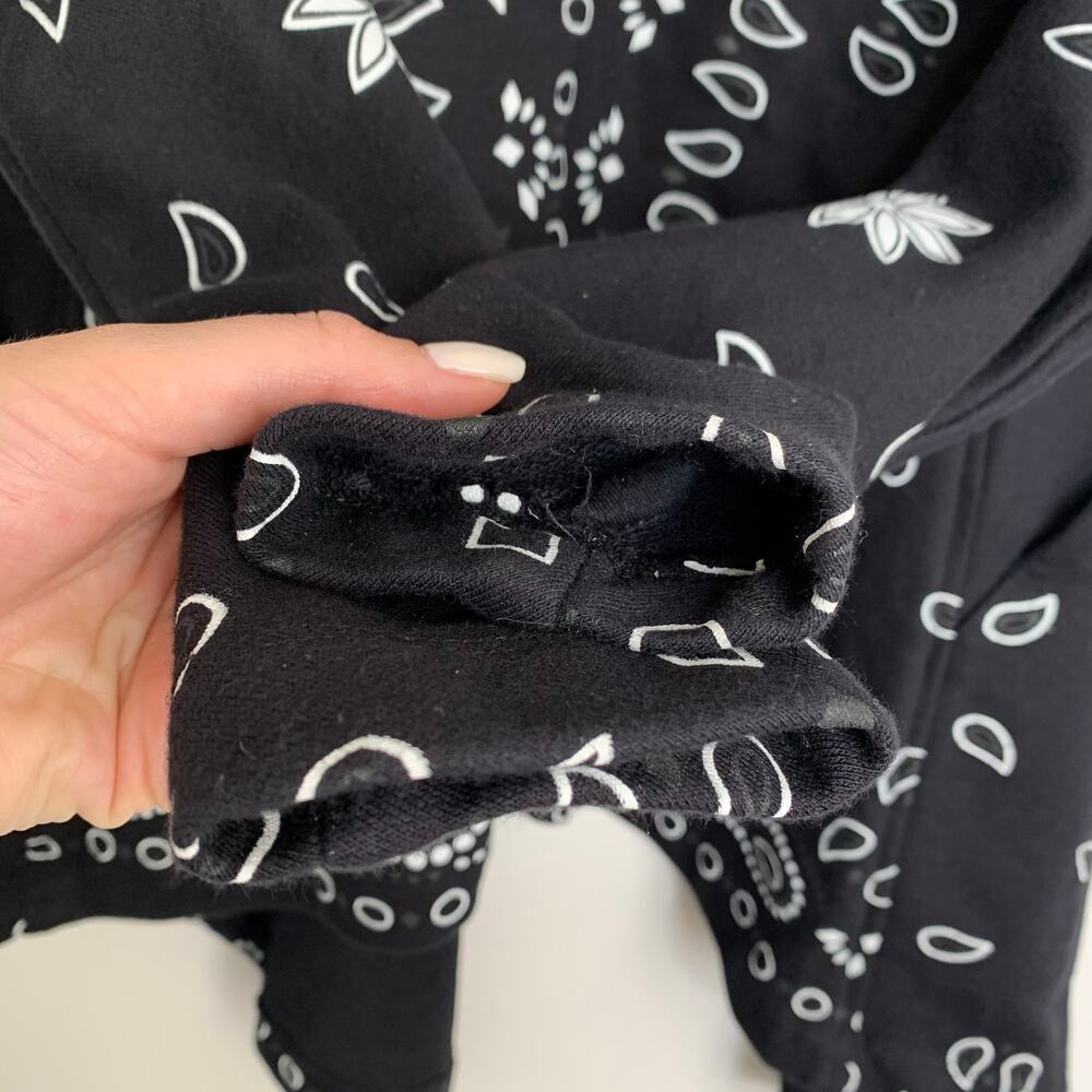Jonny Cota Draped Hoodie in Black Bandana Open Front Women’s Small - Picture 5 of 14